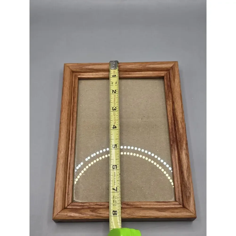 vintage solid wood mitered edge picture frame 5x7 MCM